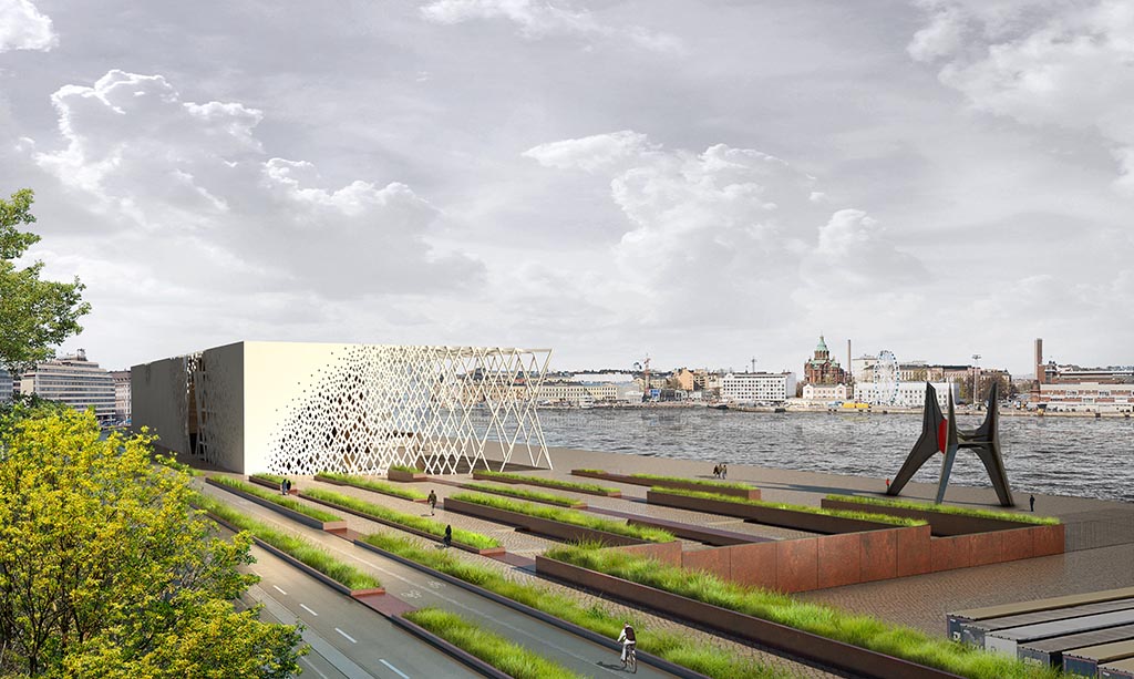 Muse Guggenheim  Helsinki : vue depuis le terminal