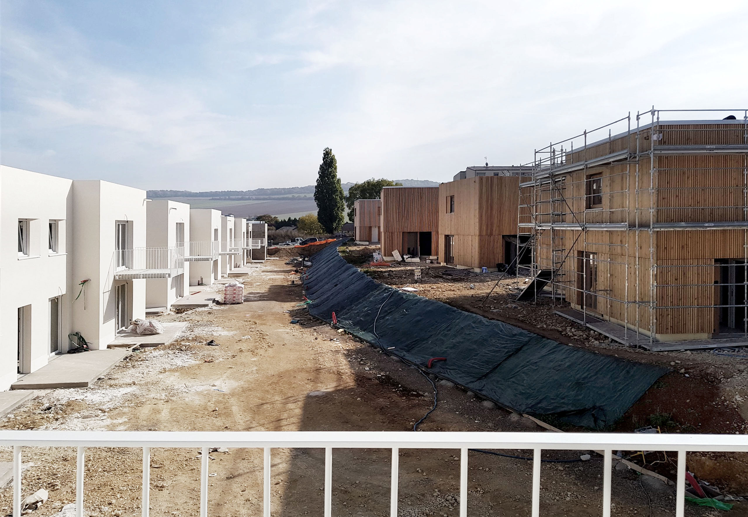 Chantier logements semi-collectifs : ilot de constructions durables, coquartier, Verdun